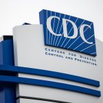A photo of a sign with the CDC's logo.